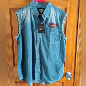 Harley Davidson Embroidered Shirt, NEW With Tags Shirt, LG